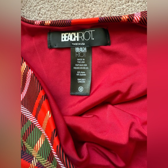 Beach Riot - Celine Holiday Plaid - One Piece Swimsuit - Picture 3 of 12